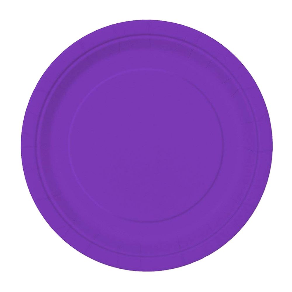 Unique - Round Plate 7" Pack of 20 - Neon Purple