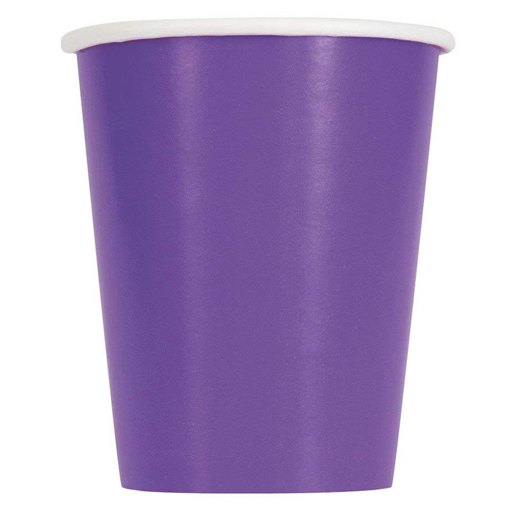 Unique - Paper Cup 266ml Pack of 14 - Neon Purple