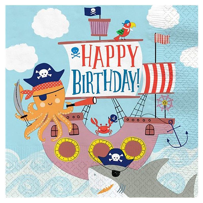 Party Camel - Ahoy Birthday Napkins -16pcs