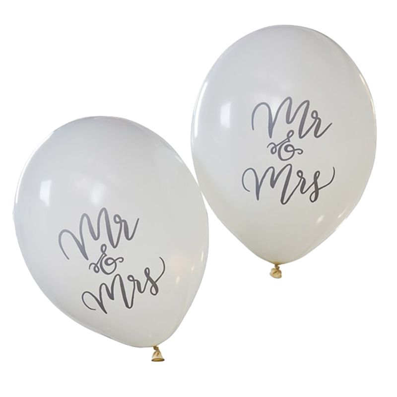 Ginger Ray - Mr & Mrs Balloons - White