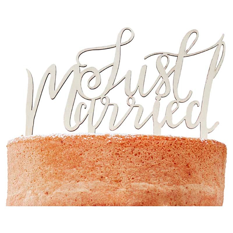 Ginger Ray - Just Married Wooden Cake Topper