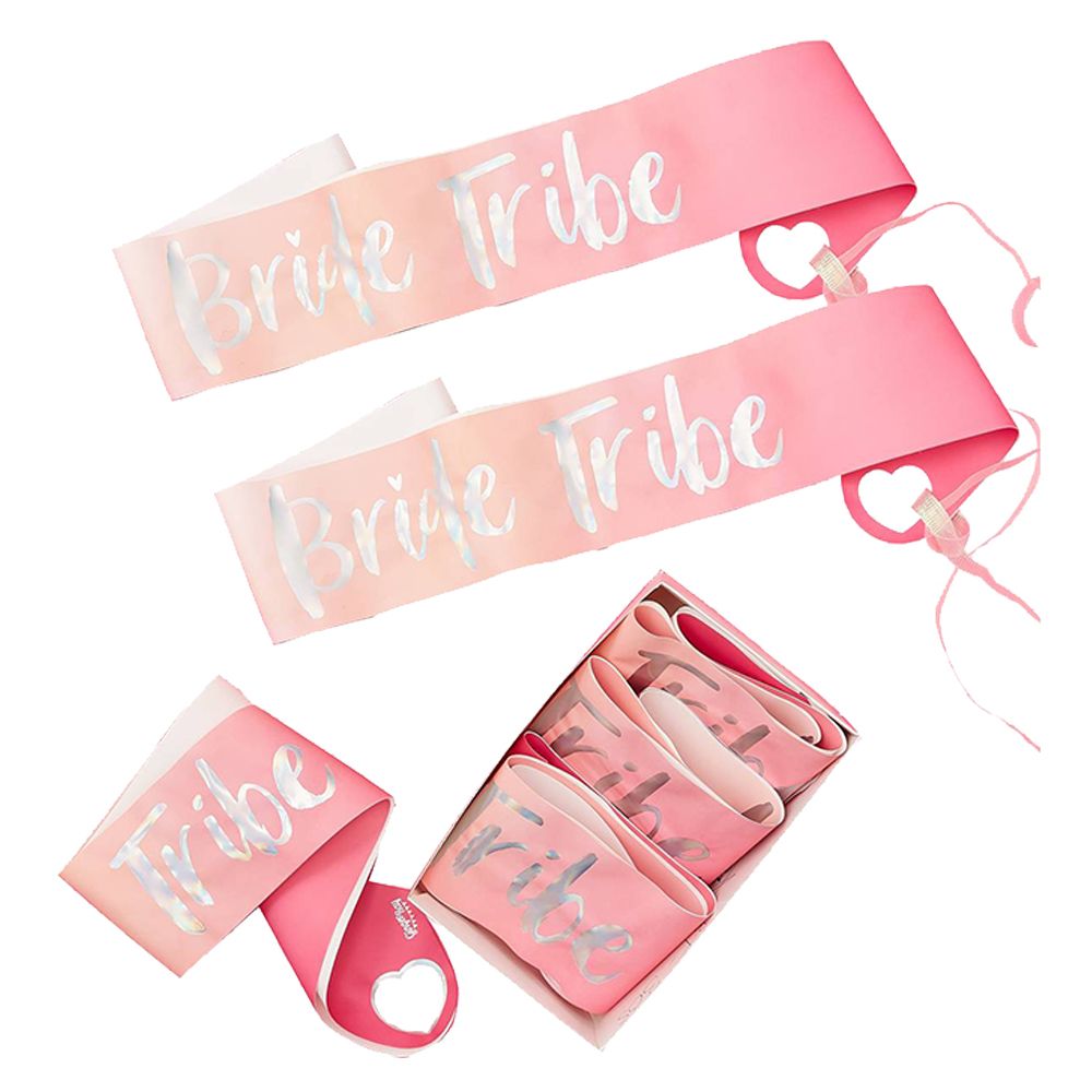 Ginger Ray - Bride Tribe Hen Party Sashes 6pcs - Pink