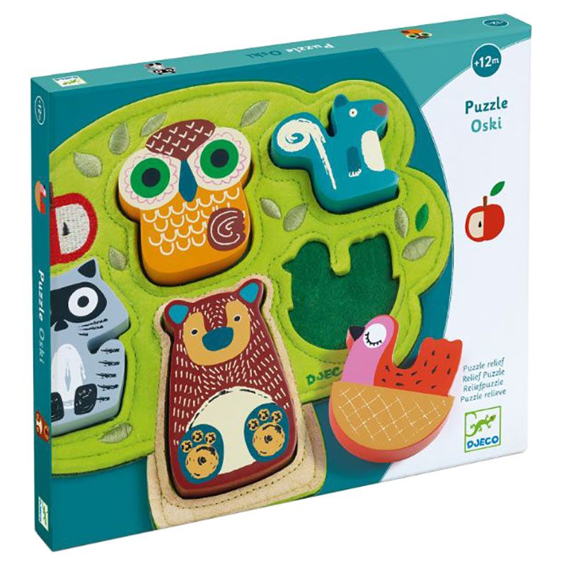 Djeco - Felt & Wooden Puzzle - Oski