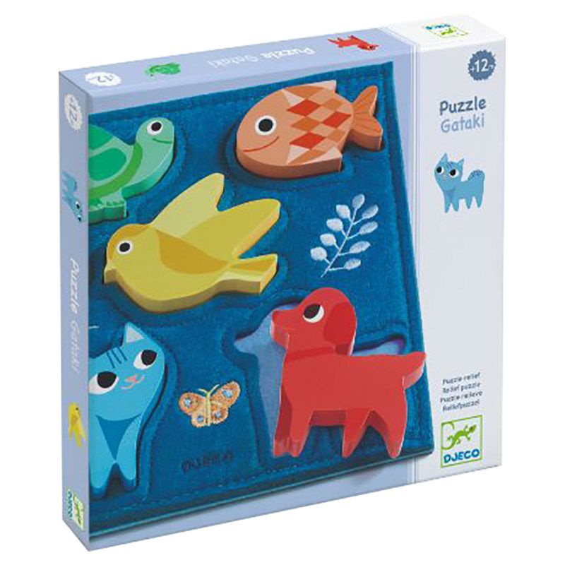 Djeco - Felt & Wooden Puzzle - Gataki