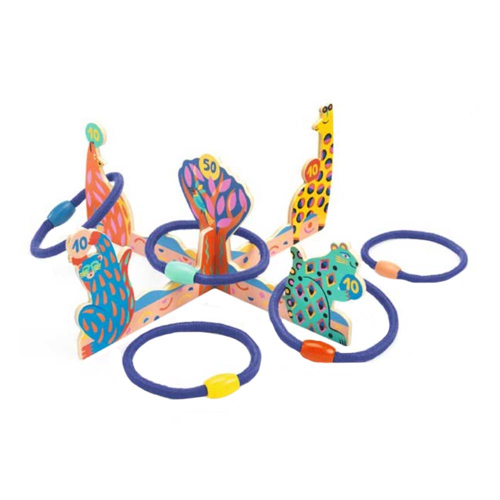 Djeco - Saganillo Quoits Ring Toss Game 6 pcs