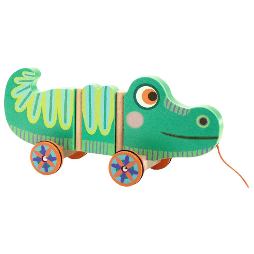 Djeco - Edgar Pull Along Toy - Green