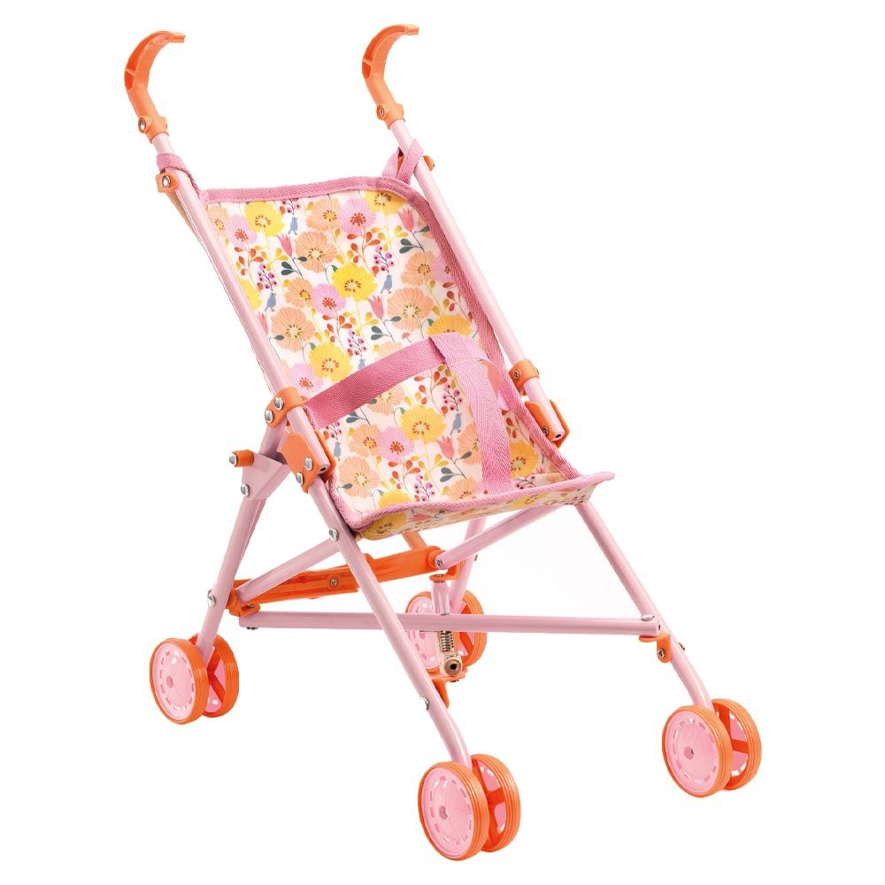 Djeco - Pomea Flowers Stroller - Pink