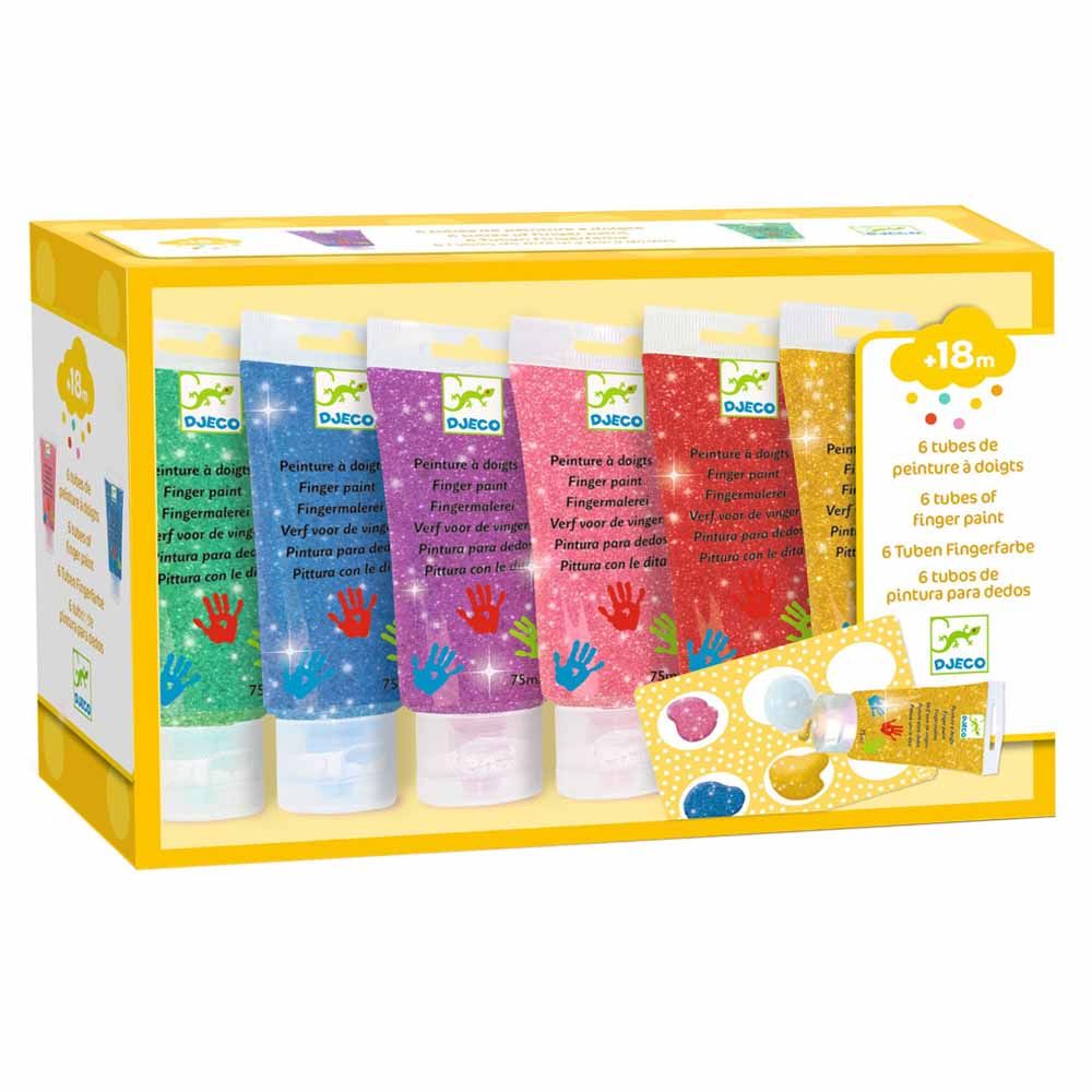 Djeco - Finger Paint Glitters - Pack of 6