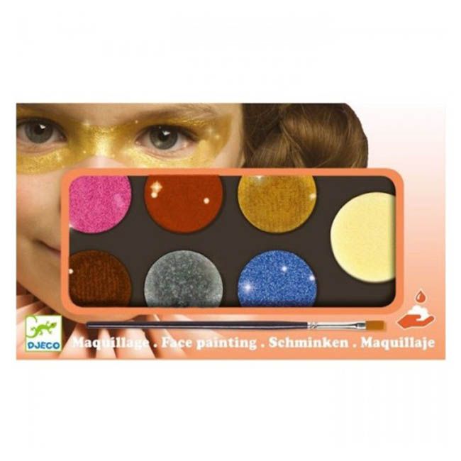 Djeco - 6 Colours Palette Metallic Face Paints