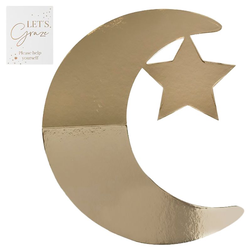 Ginger Ray - Gold Crescent Moon & Star Grazing Board