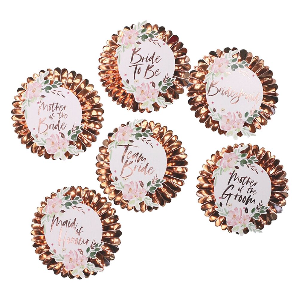 Ginger Ray - Team Bride Badges 6pcs