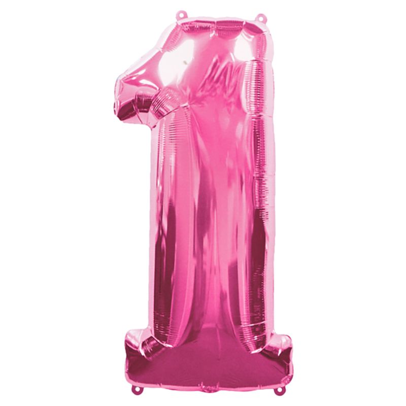 Party Camel - Number 1 Balloon - 34-Inch - Pink