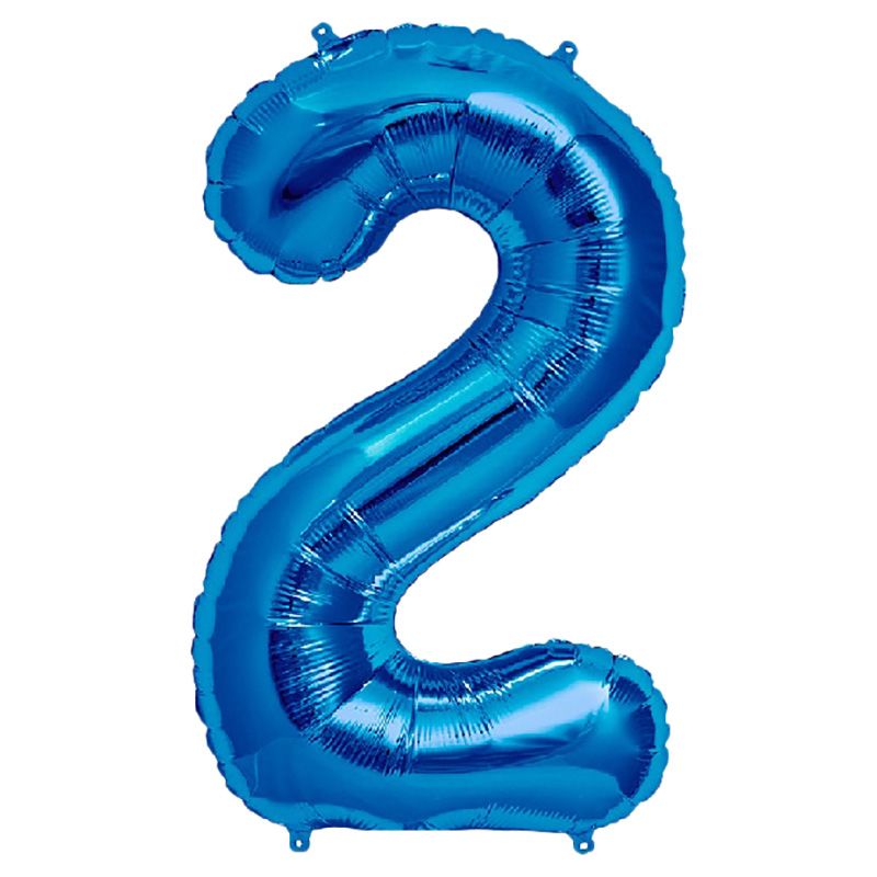 Party Camel - Number 2 Balloon - 34-Inch - Blue