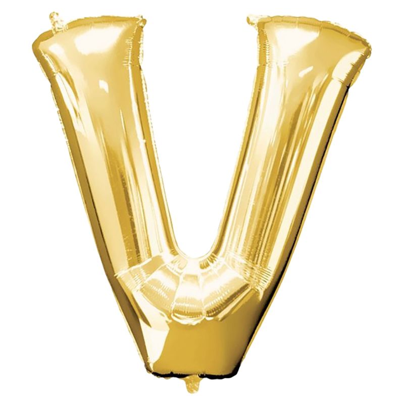 Amscan - 16" Gold Foil Letter V Balloon