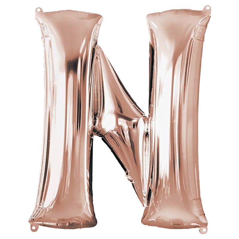 Amscan - 16" Rose Gold Letter N Balloon