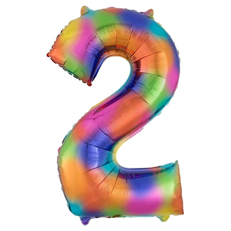 Amscan - Number 2 Balloon - 34" Rainbow