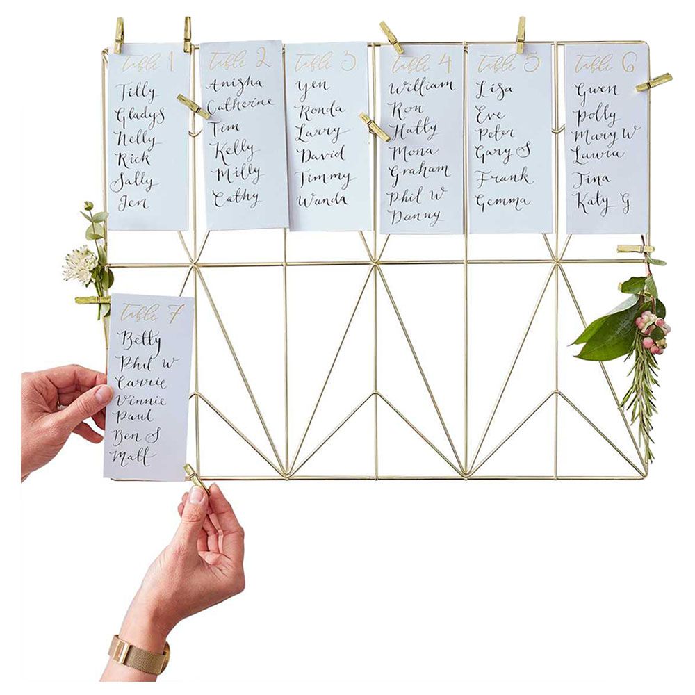 Ginger Ray - Gold Wedding Table Plan Kit