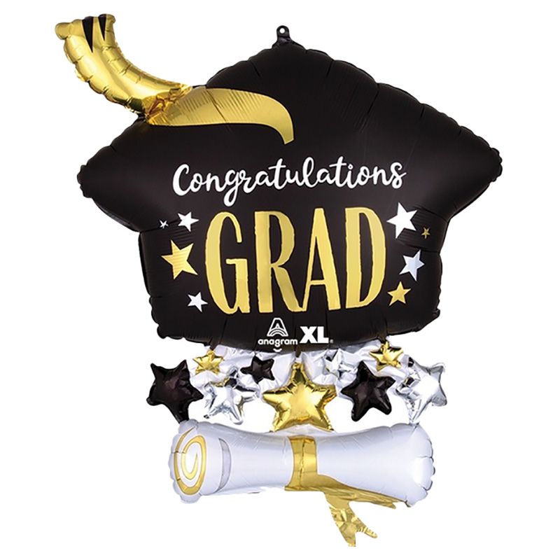 Party Camel - Cap & Diploma Super Shape Balloon - 25-Inch