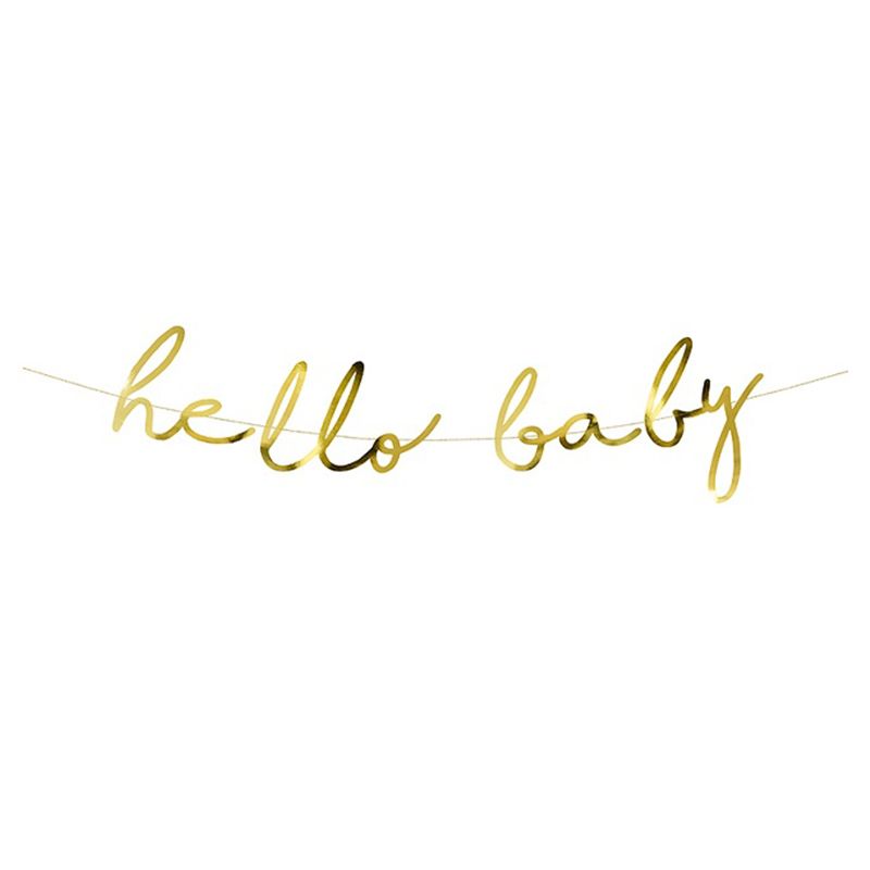 Party Deco - Little Star Hello Baby Gold Banner