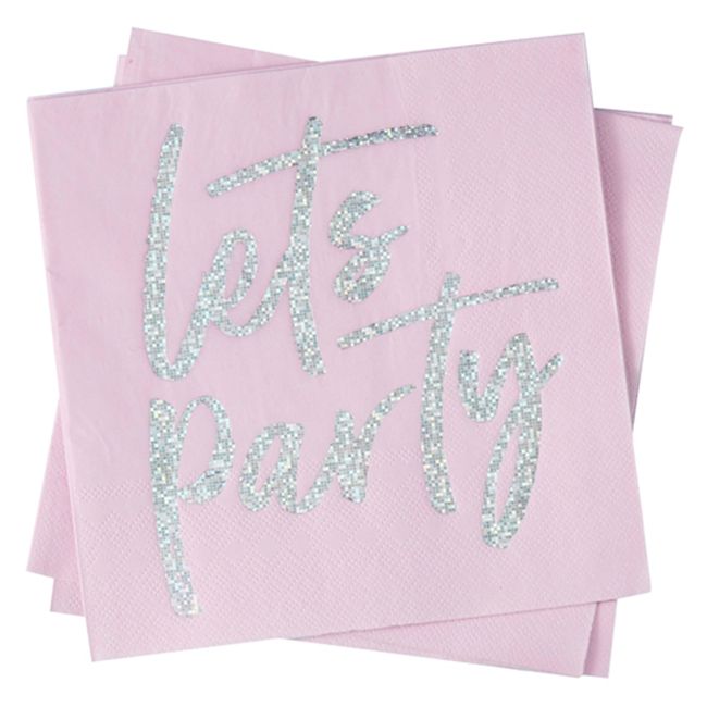 Ginger Ray - Iridescent Let's Party Napkins