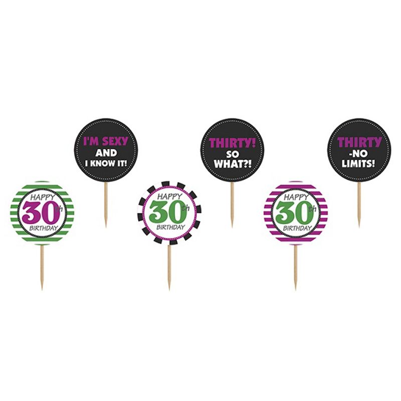 Party Deco - Cupcake Toppers 30th Birthday