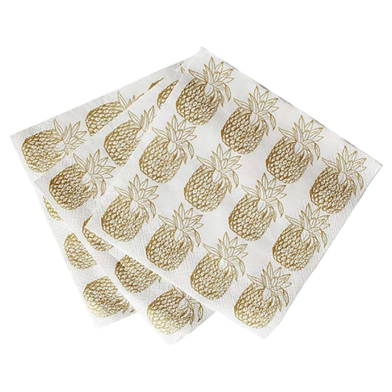 Talking Tables - Tropical Party Gold Pineapple Paper Napkin