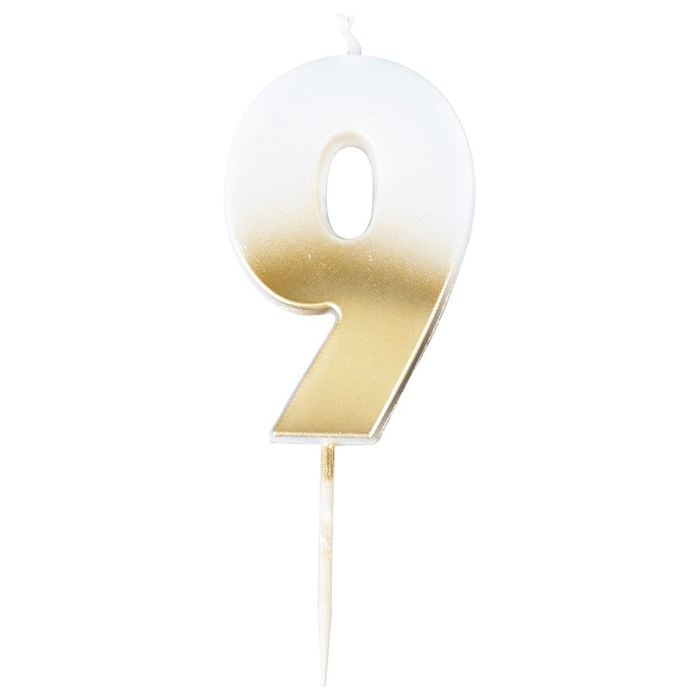 Ginger Ray - Gold Ombre 9 Number Candle