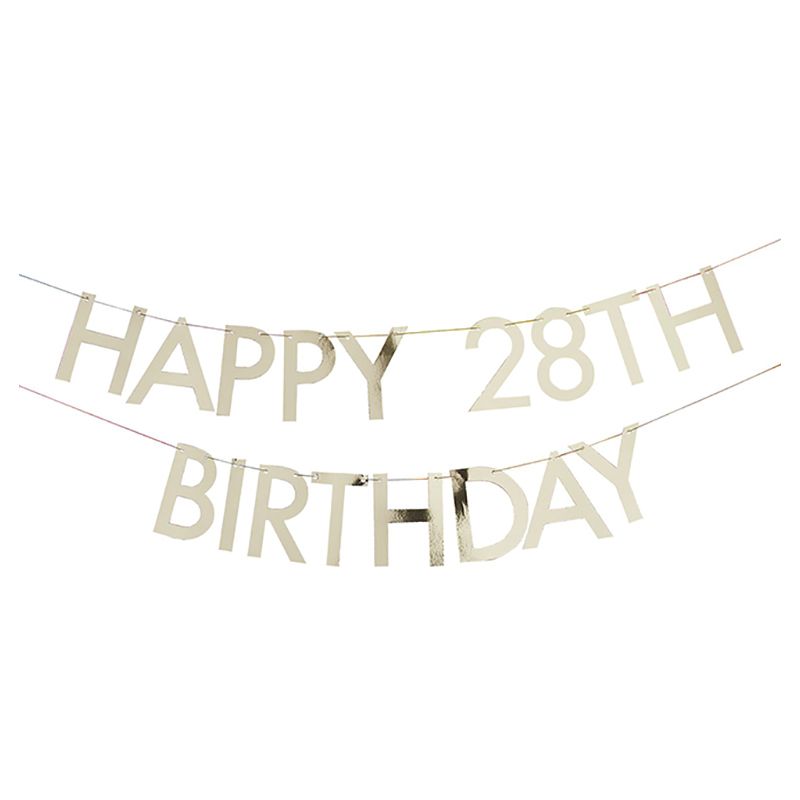 Ginger Ray - Gold Customizable Happy Birthday Bunting Banner