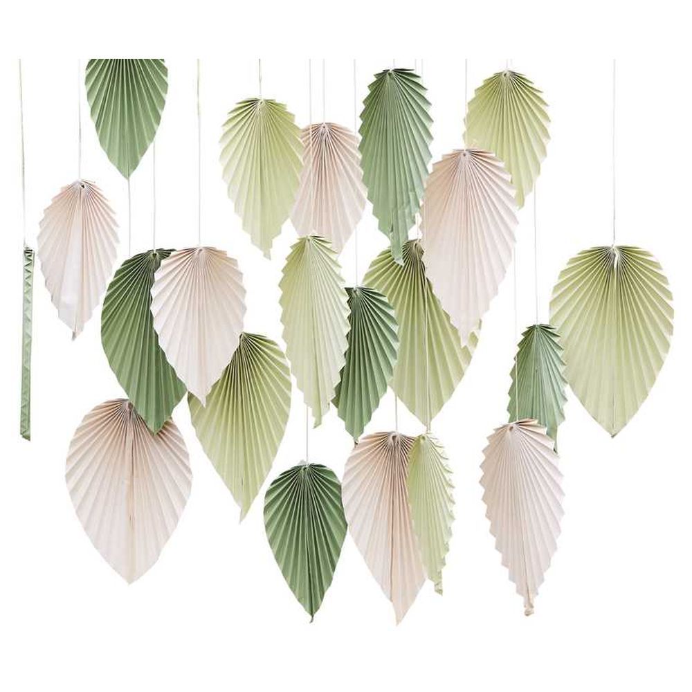 Ginger Ray - Sage & Cream Palm Backdrop