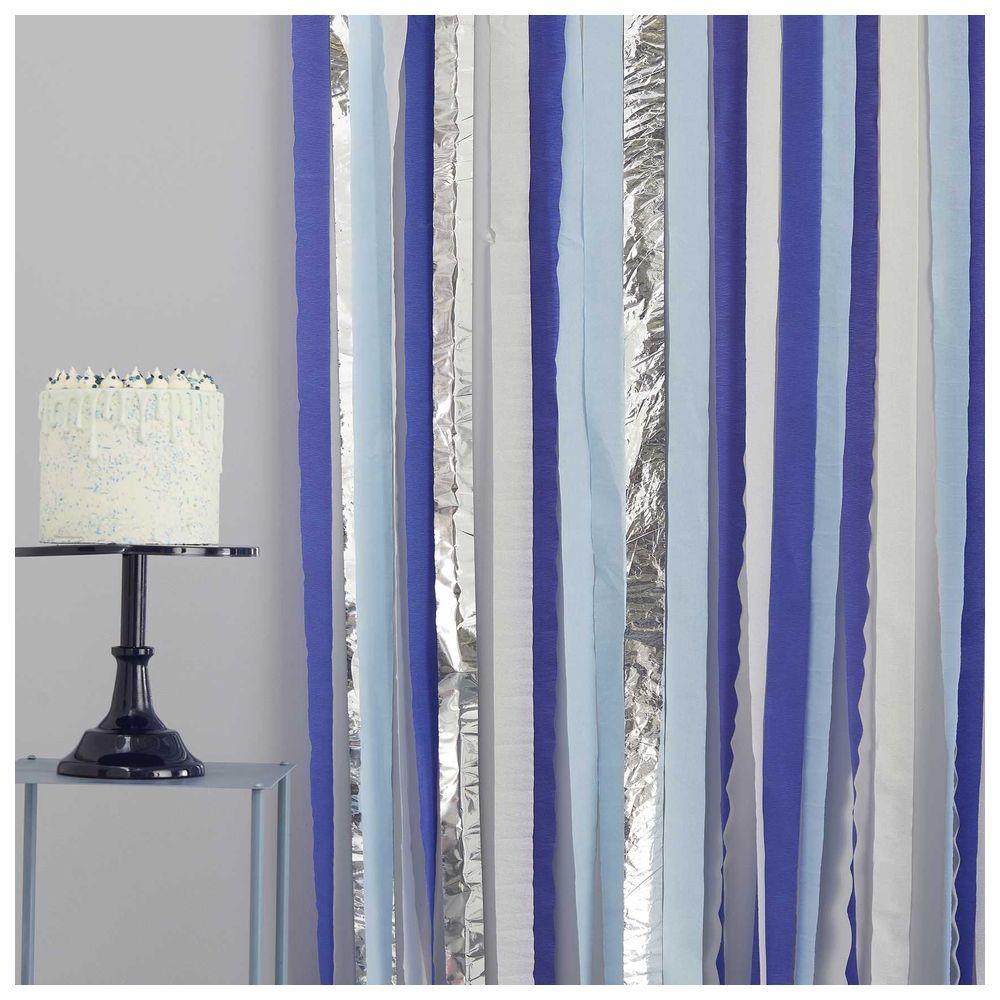 Ginger Ray - Blue & Silver Streamer Backdrop