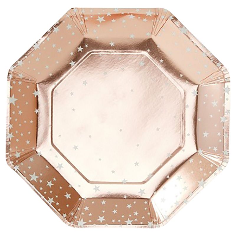 Ginger Ray - Foiled Star Plates - Rose Gold