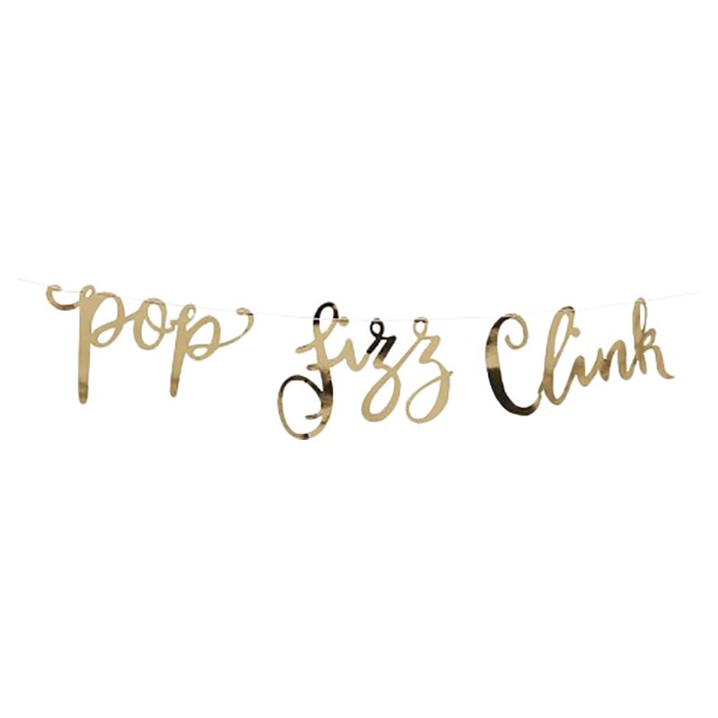 Ginger Ray - Pop Clink Fizz Bunting - Gold