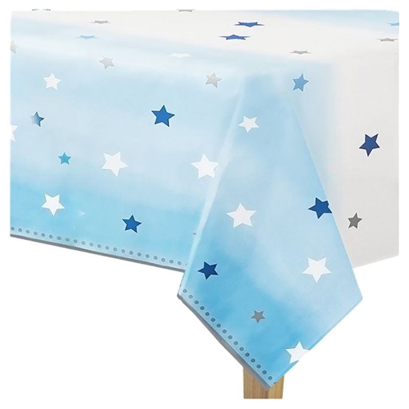 Party Camel - One Little Star Plastic Table Cover - Blue