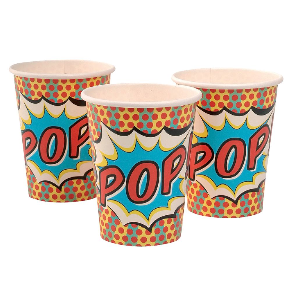 Ginger Ray - Pop Art Superhero Party Cups