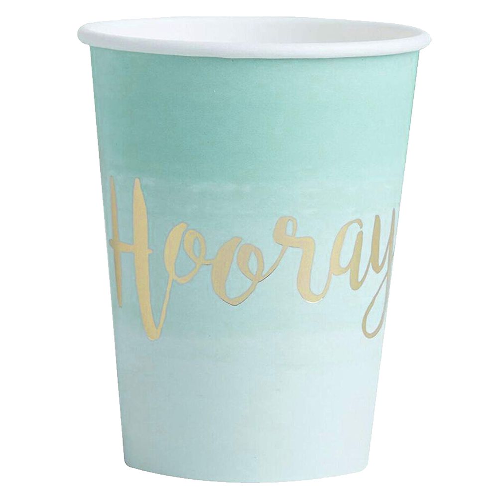 Ginger Ray - Ombre Cups 9oz Pack of 8 - Mint Green