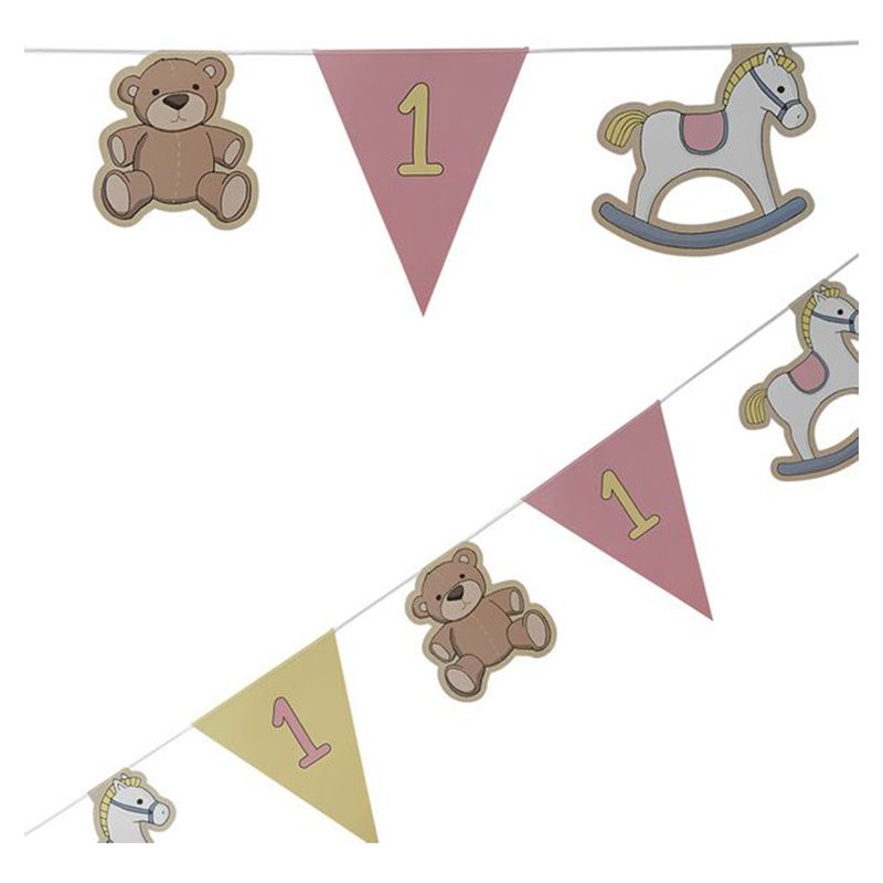 Ginger Ray - 1st Birthday Bunting Pink