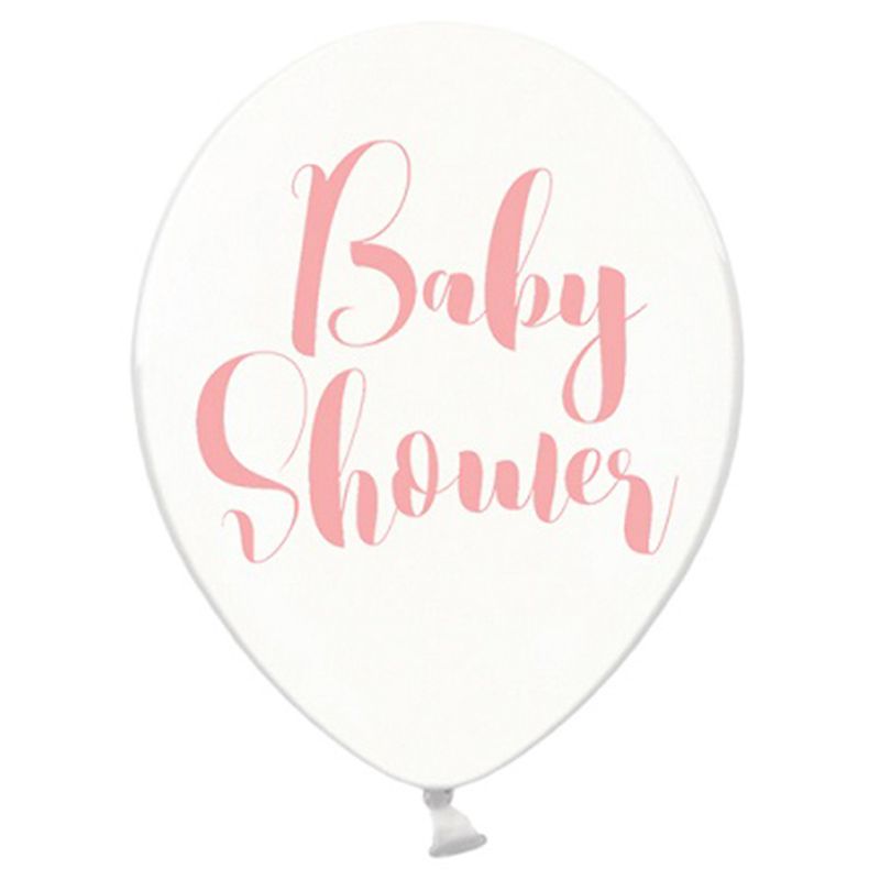 Party Deco - Pink Baby Shower Crystal Clear Balloons