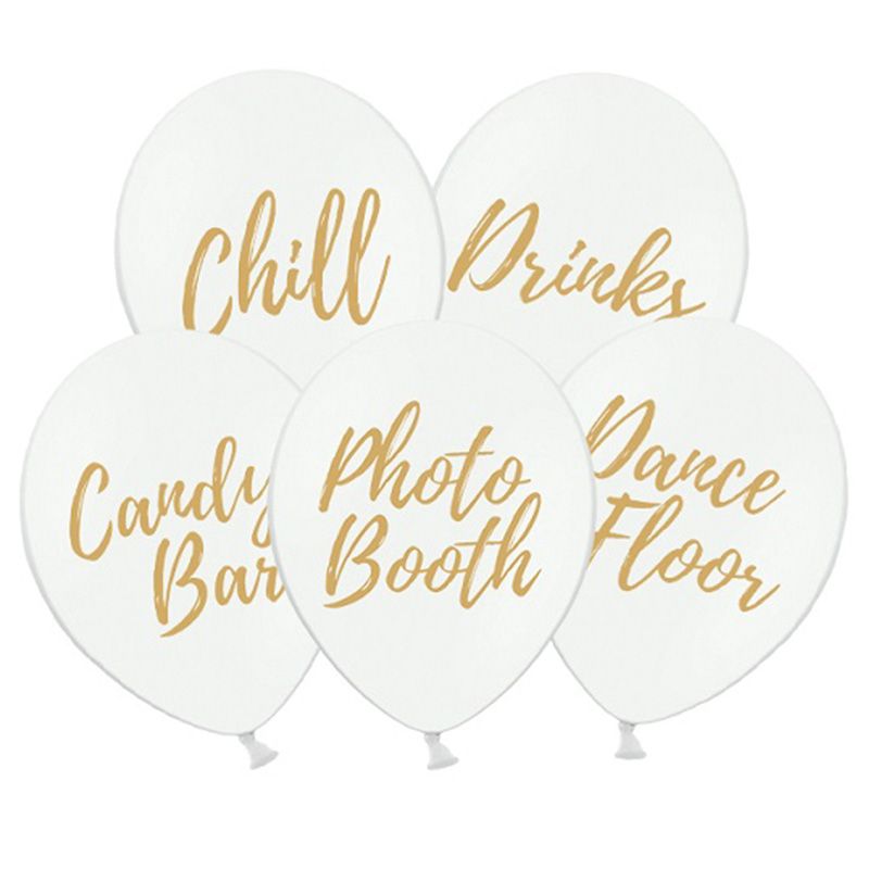 Party Deco - Pastel Pure White Printed Balloons