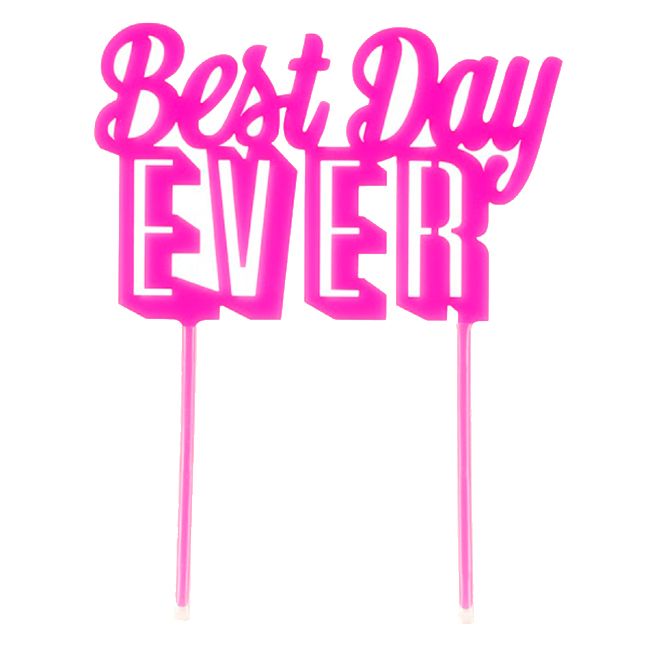 Talking Tables - Best Day Ever Cake Topper - Pink