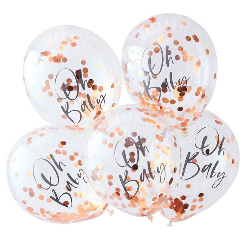 Ginger Ray Oh Baby Confetti Balloons White