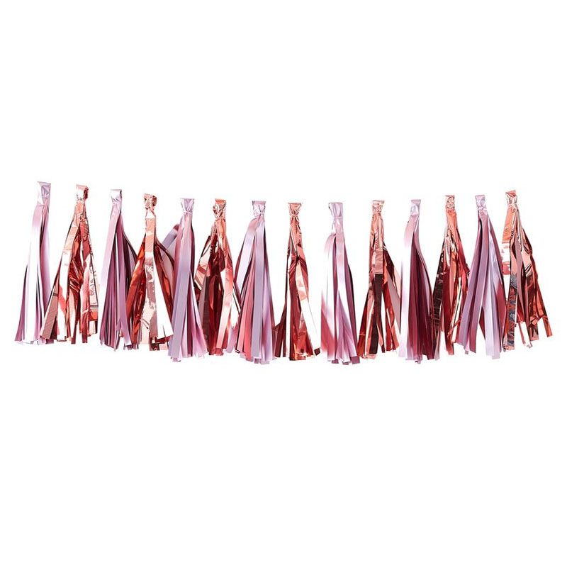 Ginger Ray Matte Pink & Rose Gold Tassel Garland