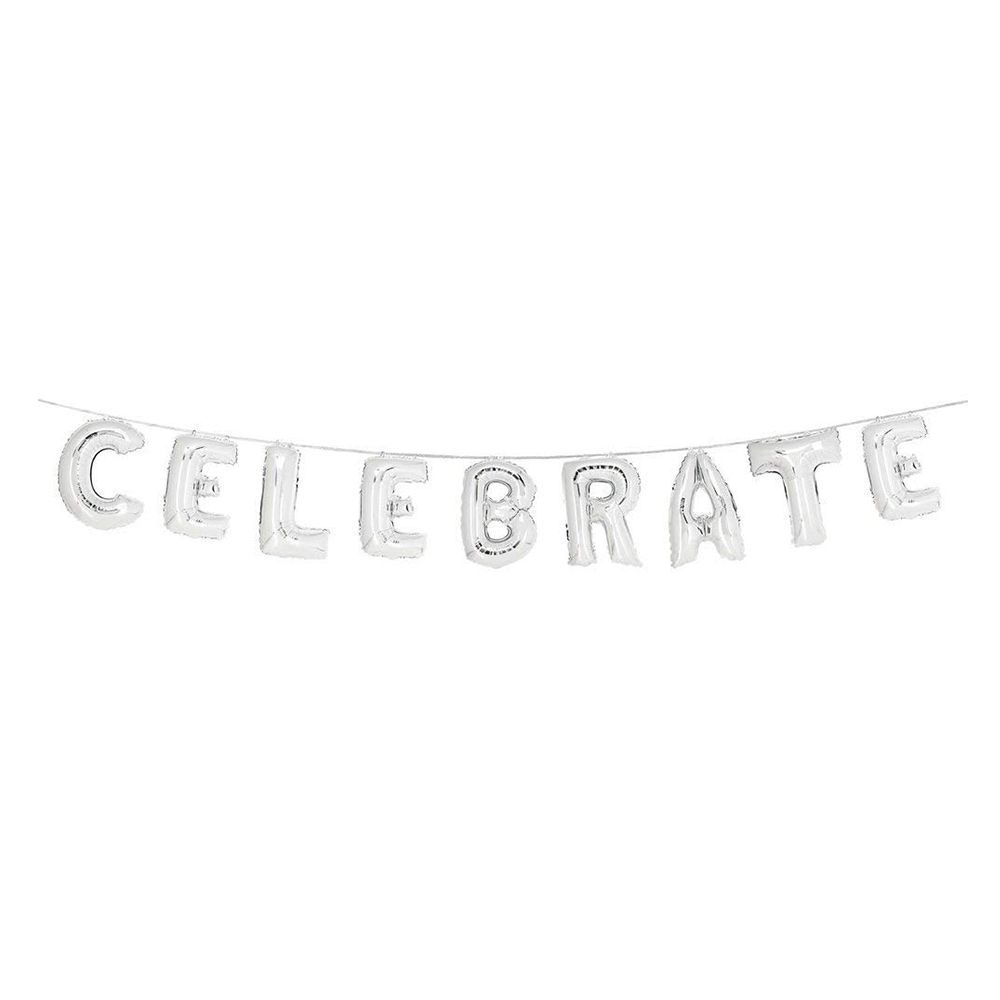 Talking Tables - Celebrate Balloon Banner- Silver