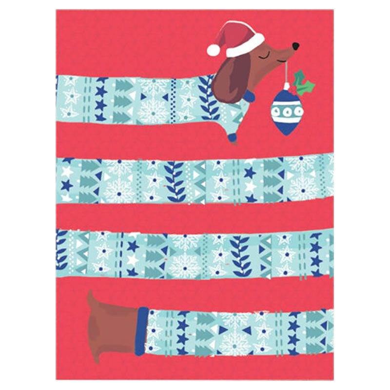 Rachel Ellen - Sausage Dog Santa Card By 5's