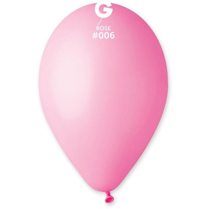 Gemar - 12in Standard Pink Latex Balloon#6 100pcs