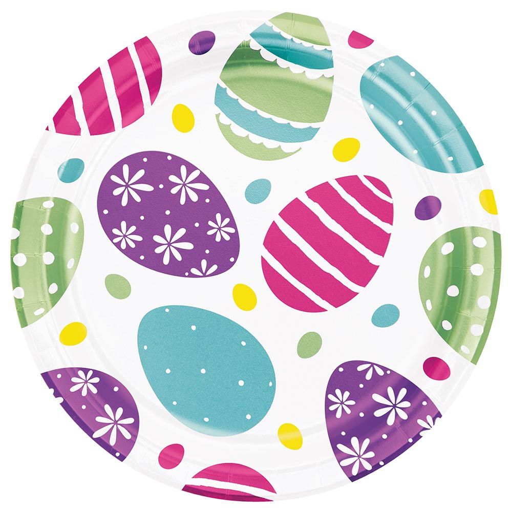 Creative Converting - 8pcs Foil Easter Eggs Lunch Plate 7"