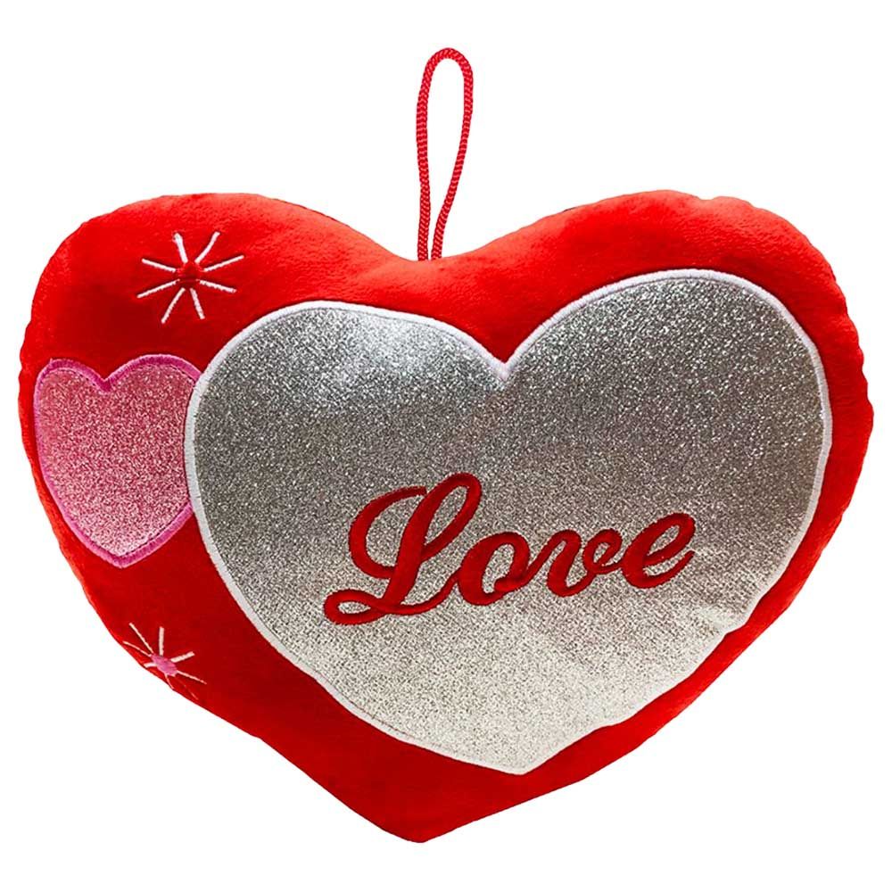 Party Magic - Valentine Heart Love Glitter Cushion - 30 x 24cm