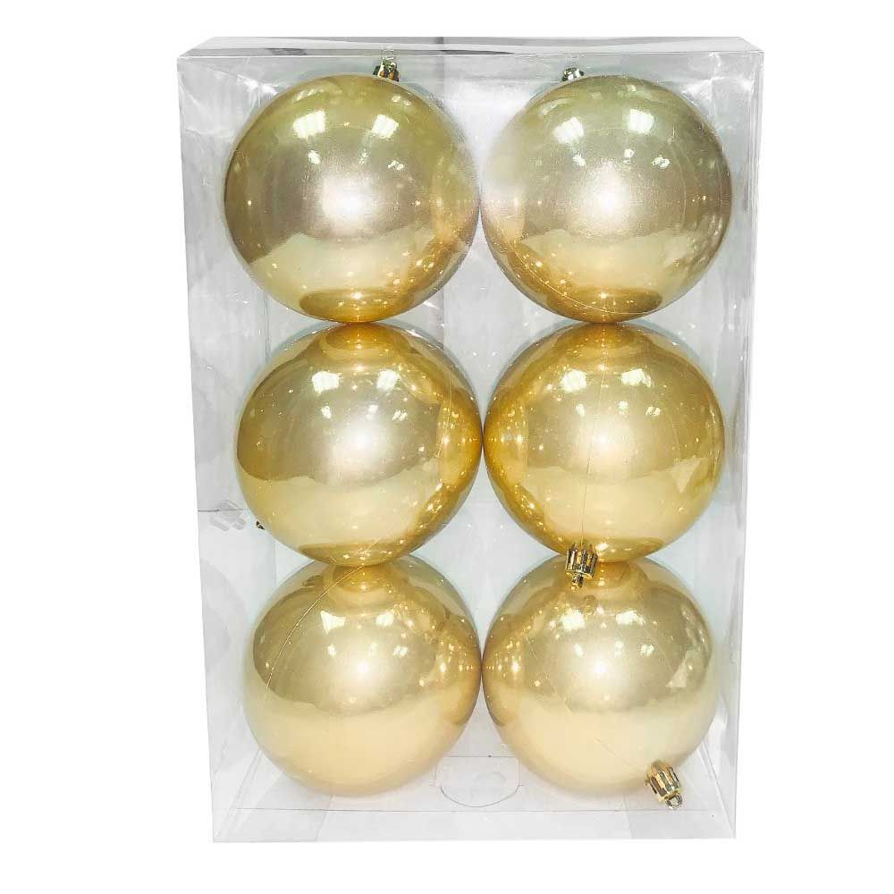 Christmas Magic - Pearl Finish Balls 10 cm - Pack of 6 - Gold