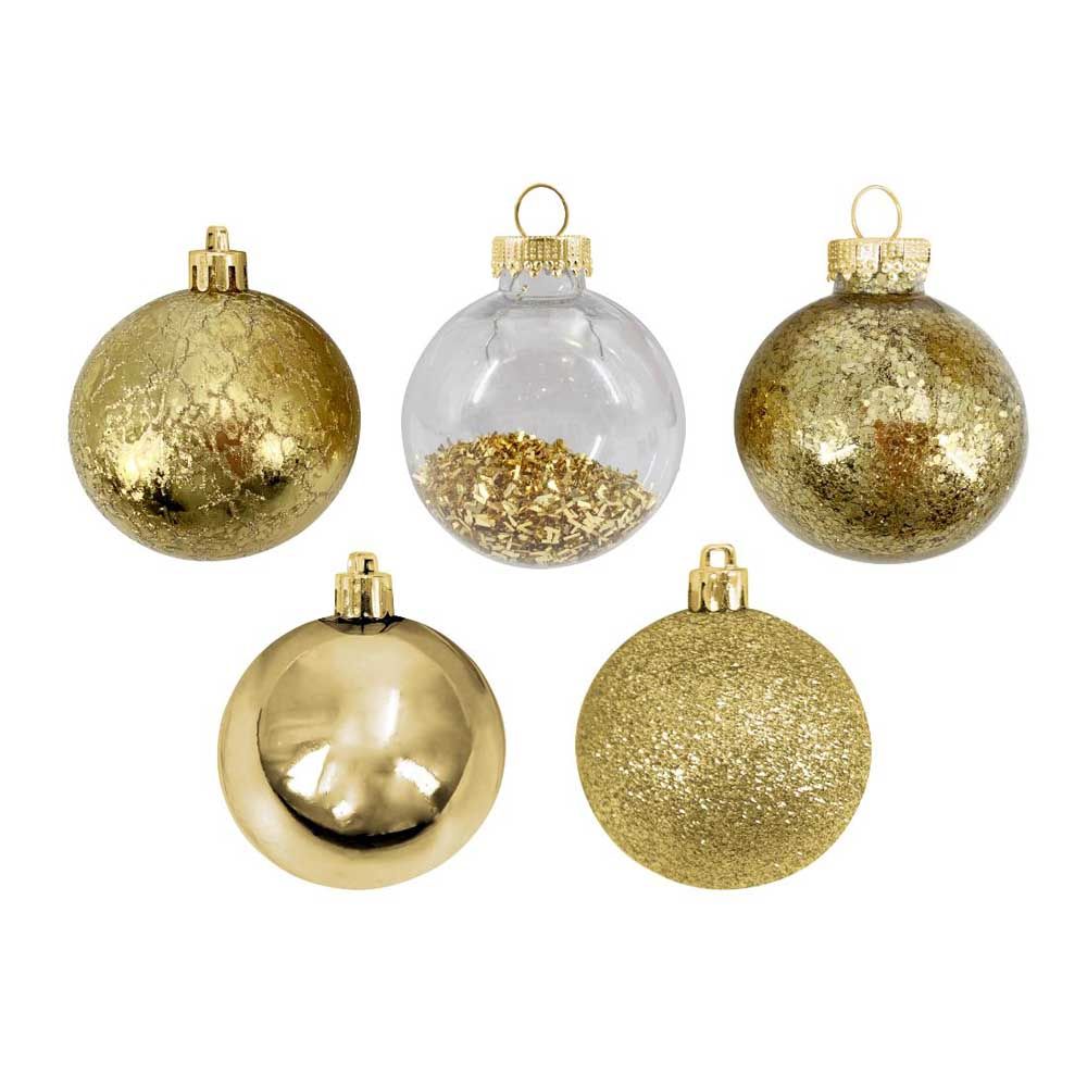 Christmas Magic - Christmas Tree Baubles 6 cm - Pack of 12 - Gold