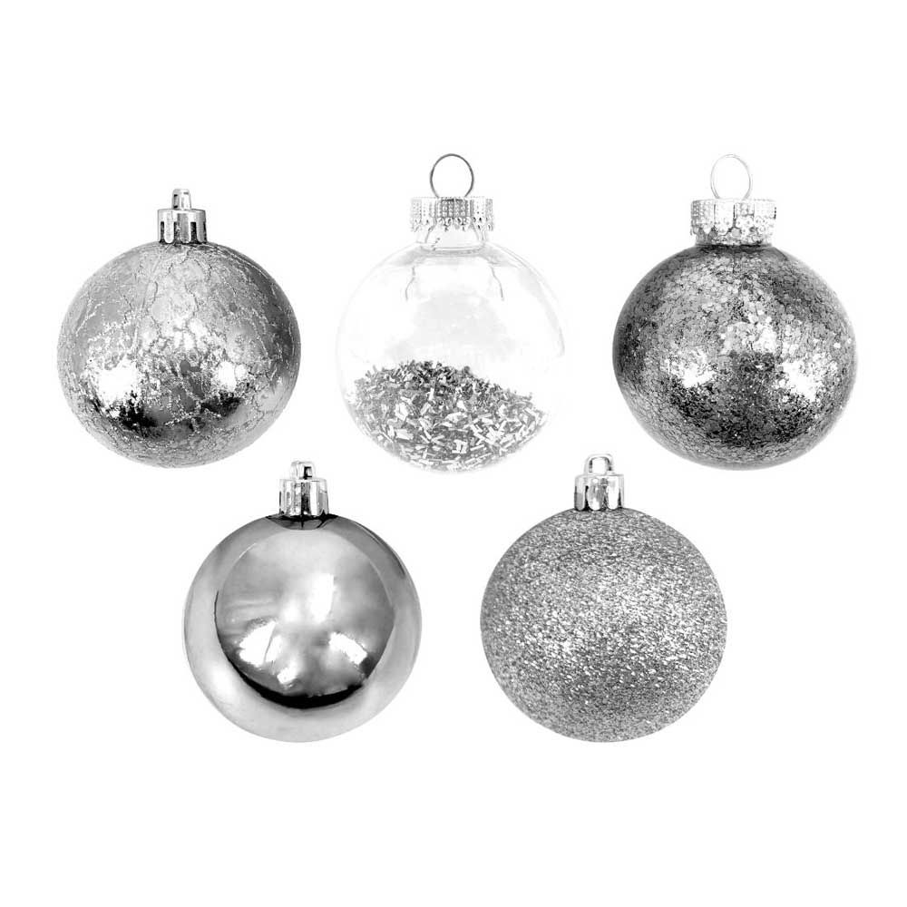 Christmas Magic - Christmas Tree Baubles 6 cm Pack of 12 - Silver