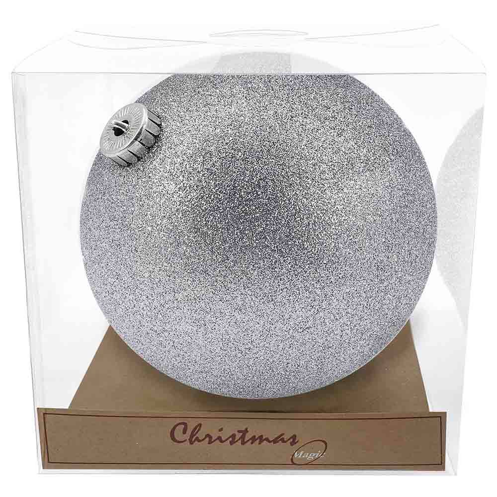 Party Magic - Glitter Bauble 15cm - Silver